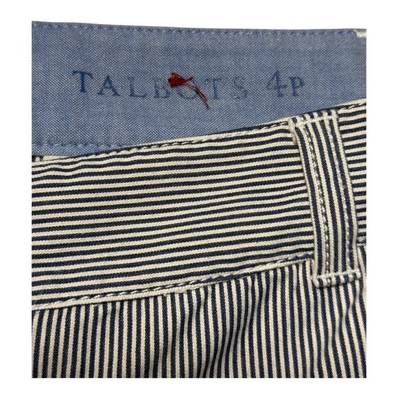 Talbots Women's Petites Striped Straight Pants Blue & White Size 4 Casual - Picture 3 of 7